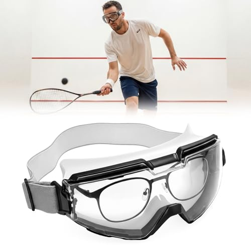 Xuhal Overglasses Protective Racquetball Eyeguard Goggles Over Glasses Squash Goggles Anti-fog Scratch Lenses Protection Eyewear Glasses for Indoor Squash