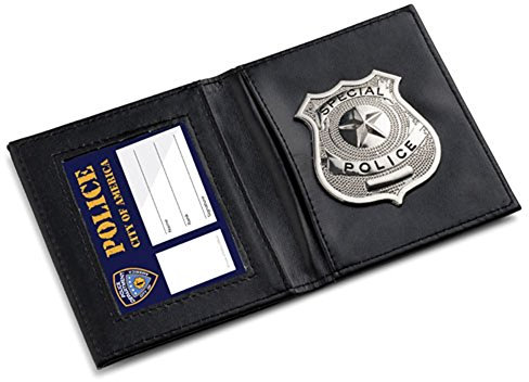 Dress Up America Cartera para niños con identificación policial - Monedero Negro con Placa de policía