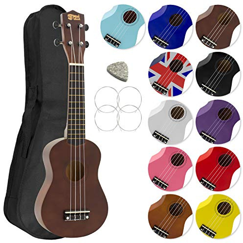 Mad About SU8-DW Sopran-Ukulele in Dunklem Holz mit einer GRATIS Gigbag, Pick und Ersatzsaiten - großartig für Schulen und Anfänger