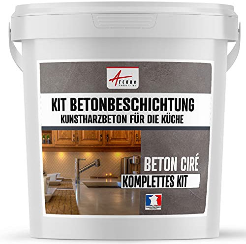 Beton Cire Küche: Arbeitsplatte, Spritzschutz - NUANCES MINERALES Griset Hellgrau - 10 m² (für 2 Schichten)