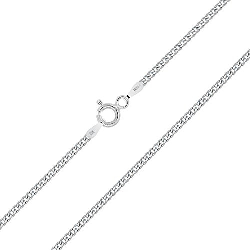 Planetys - Platt pansarkedja 1,5 mm bredd 925 sterling silver rhodiumpläterad kedja - halsband - olika längder: 40-45-50-55-60-65-70 cm, 70 cm, Sterlingsilver