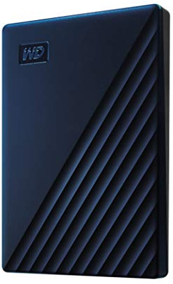 WD My Passport for Mac Externe Festplatte 2 TB (mobiler Speicher, USB-C-fähig, WD Discovery Software, Passwortschutz, Mac kompatibel, einfach einzusetzen) mitternachtsblau