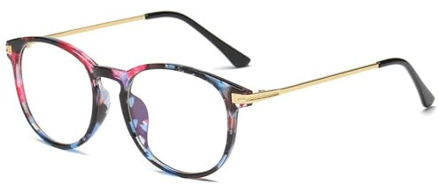 BOZEVON Gafas con Filtro de luz Azul - Gafas de Lectura Protección UV Computadora Anti-fatiga Ocular Juegos Gafas TV para Mujeres Hombres, Floral A, Luz anti-azul