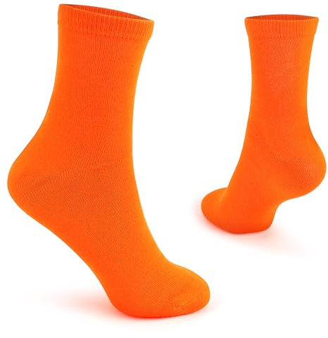 The Glowhouse Herren Socken - für Kostüme im Stil der Teddy Boys, 60er-, 70er- und 80er-Jahre - Rock & Roll - Neonfarben - Orange - 39-46