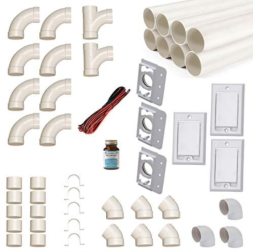 Aspirapolvere centrale, set di montaggio per 3 ventose con tubi, Fittings e Co. - Set di montaggio fai da te per aspirapolvere – Aspirapolvere Nord America (Hayden) rettangolare
