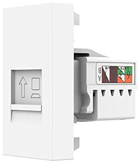 Kunststoff Einbausteckdose 4/6/8 Fach für Livolo Einsätze mit Fliesen einsatz Bodentanks versenkbar optional mit Livolo Einsätzen zum selber bestücken (Innenleben Patch RJ45 VL-Netzwerk-11 (1/2))