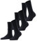 FALKE Damen Socken Family Multipack W So nachhaltige Baumwolle einfarbig 3 Paar, Blau Dark Navy 6379, 39-42