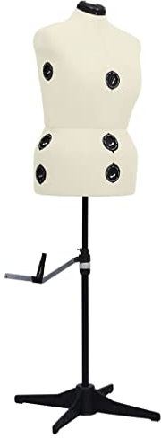 vidaXL Schneiderpuppe Verstellbar Weiblich Schneiderbüste Schaufensterpuppe Torso Mannequin Damenbüste Schaufensterfigur Creme L Größe 44-50