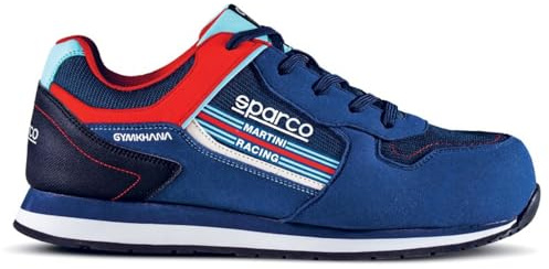 Sparco - Gymkhana Martini - ESD S1PS SR FO HRO - Scarpe Antinfortunistiche Leggere - Metal Free - Suola Antiscivolo - Calzatura di Sicurezza - Stile Sneakers e livrea Ufficiale Martini Racing - 43 EU
