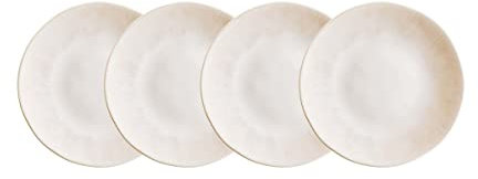 BUTLERS Teller Ø23cm 4er Teller Set ATLANTIS Steinzeug Geschirr | Kuchenteller Frühstücksteller Speiseteller Essteller | Farbverlauf mit Boho-Stil | Mikrowellen- & spülmaschinenfest