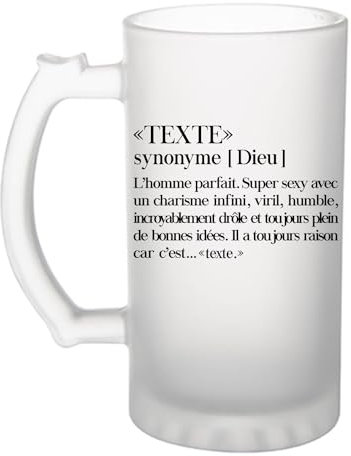Planetee Chope de Bière Prénom Prénom Homme Définition | Verre à bière pinte personnalisable Cadeau humour alcool original | Imprimé en France