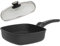 SKK 2-tlg. Viereck-Bratpfanne 20x20 cm - ohne Induktion - beschichtete Guss Schmorpfanne Stiel abnehmbar & Deckel mit Edelstahlrand - Made in Germany