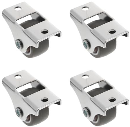 4Pcs Heavy Duty Directional Casters for Furniture - 25mm Silent Rubber Wheels with Fixed Plate - Ideal for Trolleys, Cabinets, and Plant Stands