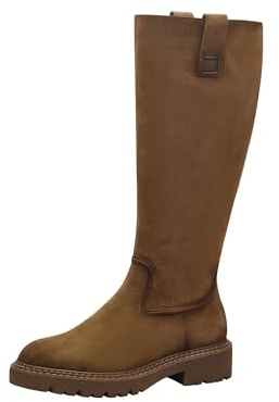 Tamaris Botas de Caña Larga para Mujer, Tacón Cuadrado, Cómodas, Camello, 36 EU