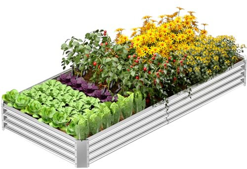 VELPAX Raised Garden Bed, Planter Raised Beds Boxes Outdoor, 240×120×30cm Large Metal Raised Garden Beds for Growing Outdoor Plants, Vegetables, Flowers and Herbs