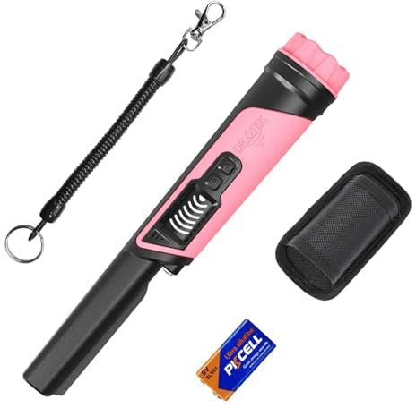 DR.ÖTEK Pinpointer Metal Detector, Portatile Pointer Palmare, Impermeabile IP68, LCD Display, Innovativa Funzione di Cancellazione delle Interferenze, Maggiore Sensibilità, 3 Modalità di Allarme, Rosa