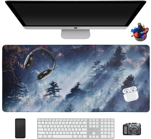 Tappetino Mouse Gaming, 900x400 mm Tappetino per Mouse e Tastiera, Tappetino da Tavolo per Ufficio, Mouse pad Grande, Base in Gomma Antiscivolo, per Computer, PC, Laptop