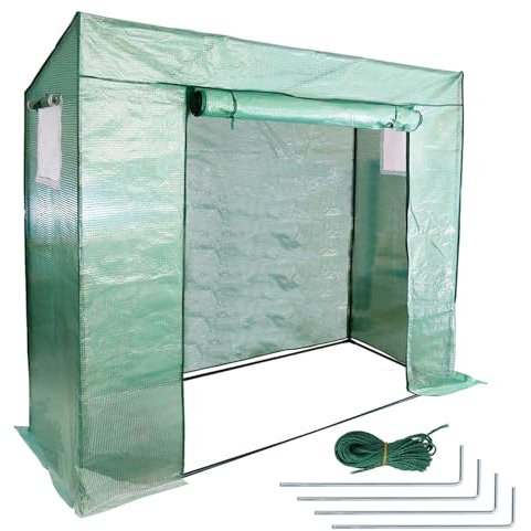 Eikuavons Gewächshaus,Gartenhäuschen 200*80*170cm Pflanzenhaus,140g PE-Plane,Wetterfest,Treibhaus mit Tür,für Garten oder Balkon