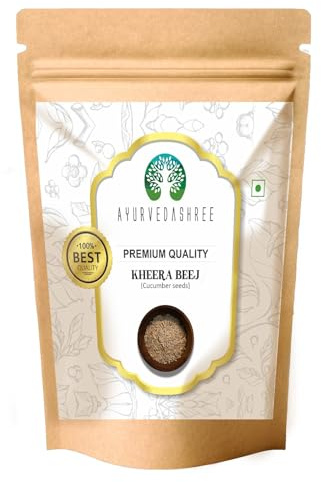 AYURVEDASHREE Kheera Beej 50gm | Dried Kheera Magaz | Dried Cucumber Seeds| Vellari Seeds | White Kheera Beej | Skin & Hair Care