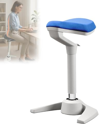 Ergonomisk sadelpall, bärbar kontorsstol med justerbar höjd, tjock kudde, halkfri bas, sadelstolsdesign för hem- och kontorsarbetsstation