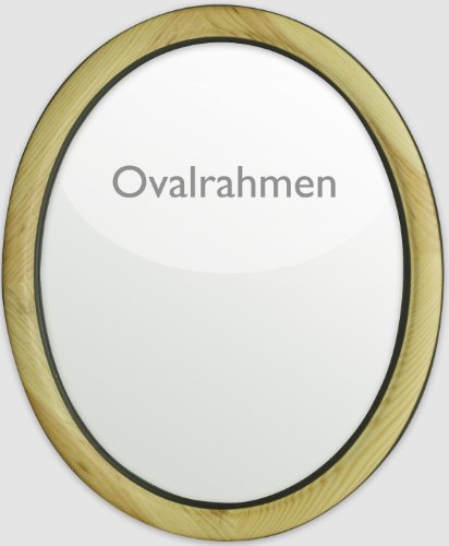 Ovalrahmen aus Holz im 28x35 cm-Format in Natur mit schwarzer Kante