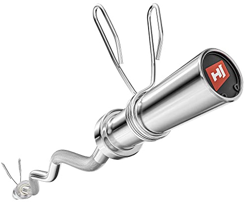 Hop-Sport Olympia Hantelstange 50 mm - Langhantelstange 165 cm, SZ-Stange super SZ-Stange 120 cm und Kurzhantelstange 50 cm - verchromt und gerändelt mit Federverschlüssen (SZ 120 cm)