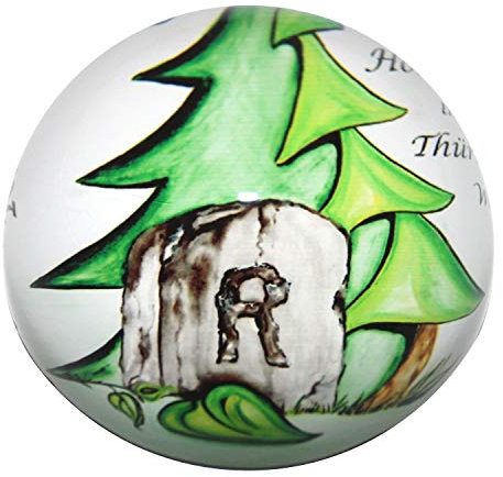 GlasXpert Briefbeschwerer Paperweight Glaskugel Rennsteig, Glas, Mehrfarbig, 8 x 8 x 4 cm