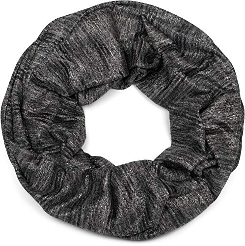 styleBREAKER: snood rond avec fil fantaisie brillant et petites paillettes, écharpe, foulard, femmes 01017078, couleur:Noir chiné