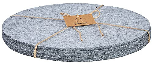 Hansmeier Filzuntersetzer rund - Hellgrau - 30cm - 4er Set - praktisch & stilvoll - Unterlage für Teller, Töpfe, Gläser oder als Tischset - waschbar