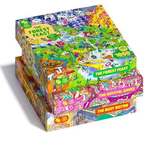 Magic Puzzle Company Series 2 Bundle • 3-Pack of 1000-Piece Jigsaw Puzzles