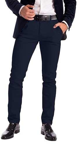westAce Men's Stretch Chino Trousers - Slim Fit Cotton Spandex Jeans - Stylish, Comfortable Casual Wear - Mid Rise, Machine Washable, Occasions