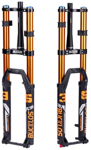 BUCKLOS Downhill luftfjädringsgaffel 27,5/29 15 x 110 mm boost avsmalnad, resa 180 mm 36 mm inre rör genom axel återstudsjustering skivbroms framgafflar, passar mountainbike AM FR DH etc.