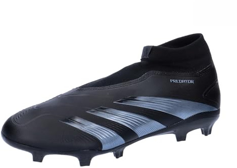adidas Predator League Laceless Firm Ground Football Boots, Botas de fútbol Unisex Adulto, Core Black/Carbon/Core Black, 46 EU