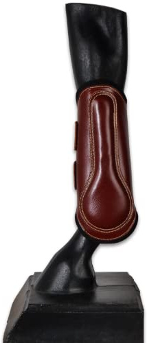 Protector cuero y neopreno Los Nietos | Color Cereza | Equipamiento para el caballo | Producto de Guarnicionería | Tradición artesana | Los Nietos