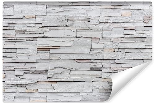 Muralo - Carta da parati 3D effetto pietra – Carta da parati in tessuto non tessuto – effetto 3D – Carta da parati per soggiorno e camera da letto – motivo mattoni – Br. 90 cm x altezza 60 cm