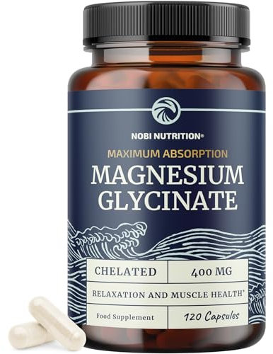 Magnesium Glycinate 400mg | Chelated Bisglycinate for Muscle Relaxation, Bones, Heart, Nerve, Sleep & Calm Support for Women & Men | High Absorption Magnesium Chelate Supplement | 120 Capsules