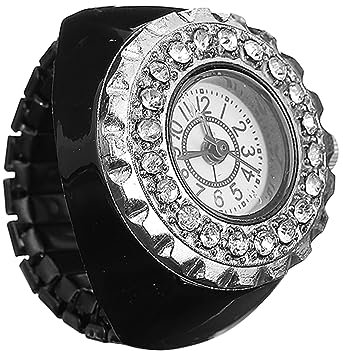 Garneck Ringuhr Uhr Mit Diamantring Diamantfinger Diamantuhren Für Herren Fingerring Uhr Klingeln Retro-fingeruhr Elektronische Fingeruhr Mann Diamant-Ring Zinklegierung Anschauen