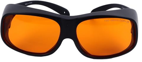 Sorandy Gafas de Seguridad Láser IPL, Lentes Naranjas con Marco Negro de 190 a 490 Nm, Gafas de Protección Ocular con Bloqueo de Luz OD5 para Depilación Láser, Salón de Belleza en Casa