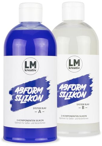 LM-Kreativ Abformsilikon 1 kg für Seife & Kerzen blau - Hochqualitatives Silikon Gießen für präzise, maßgeschneiderte Formen, Ideal für kreative DIY-Projekte und einzigartige Geschenkideen
