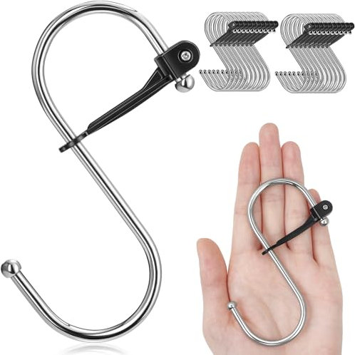 S Hooks, 8PCS S Hooks for Hanging Heavy Duty Metal for Kitchen Office Bathroom Bedroom, Silver, Large