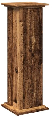 vidaXL Espositore con Portaoggetti Legno Antico 31x30x90 cm Truciolato, espositore a Colonna, vetrina, Mobile espositivo, piedistallo espositivo