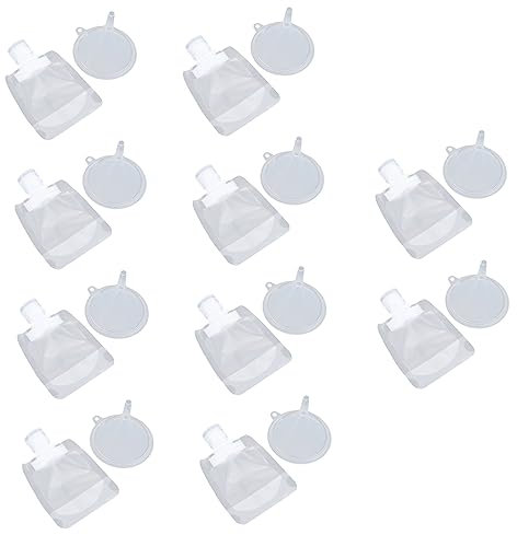 LALADEFIEE Travel Toiletries Set Leak-Squeeze Bags Funnels Portable Emulsion Bag for Liquid Soap Travel Bottle Holder Refillable Pouches