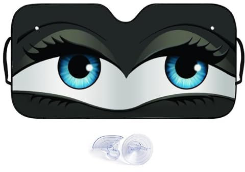 Auto Sonnenblende Frontscheibe, 130x70cm Cartoon Augen Frontscheibe Sonnenschutz Visier, Faltbar Auto Windschutzscheibe Abdeckung Frontscheibenabdeckung Cars Augen Mit Saugnapf