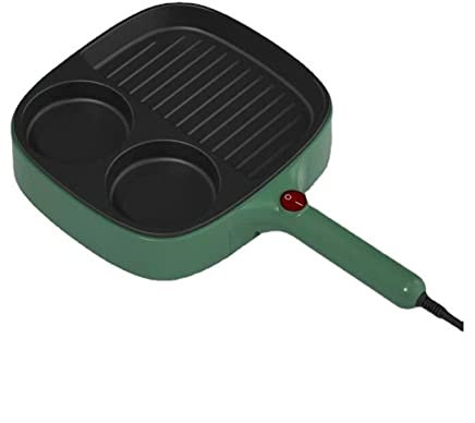 AYCDL Máquinas para Hacer Cake Pops, Olla eléctrica multifunción Antiadherente, Olla para cocinar Fideos sin Humo, vaporera para Alimentos, sartén para freír Carne, Wok para calent,Green