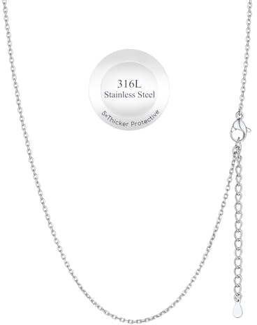 Suplight Cadena Plata Mujer Acero Inoxidable de 1,4 mm de Ancho
