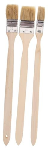 NUOBESTY Set 3 Pennelli Per Pittura Murale Multiuso Setole Miscelate, Manico in Legno Ergonomico, Per Vernici a Olio e Smalti, Accessorio Casa Per Pareti Interni Ed Esterni