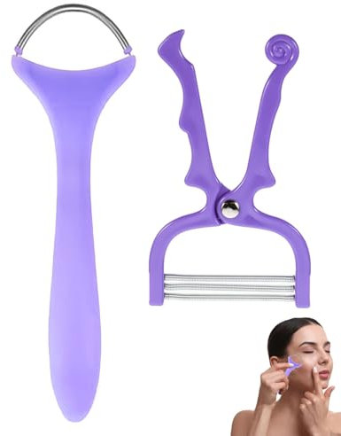 KEMUZ Epilierer Damen Gesicht Haarentfernung – 2 Stück Manueller Gesichtsepilierer für Stirn, Wange & Oberlippe