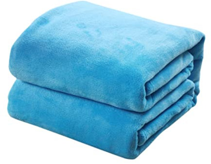 KICHOUSE Franela 100 X 140 Cm Acogedora y Color Azul para Sofá y Cama Uso Doméstico y Camping