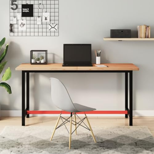 Hoopleep Skrivbordsskiva 150 x 55 x 2,5 cm massivt trä bok, vikbar, robust träbordsskiva för kontor, matbord, datorbord