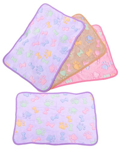 Toyvian 4pièces Couvertures Réutilisables pour Cage de Petits Animaux Tapis de Couchage pour Cobayes et Lapins Litière Lavable et Douce pour Hamsters et Gerbilles